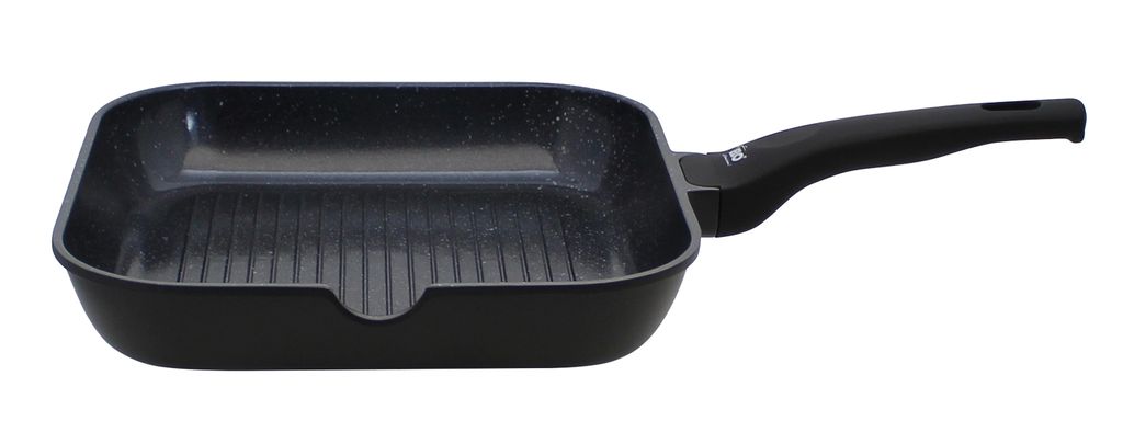 ELO Siloncast Aluguss ELODUR Professional Grillpfanne 28 x 28 cm, Farbe:Schwarz