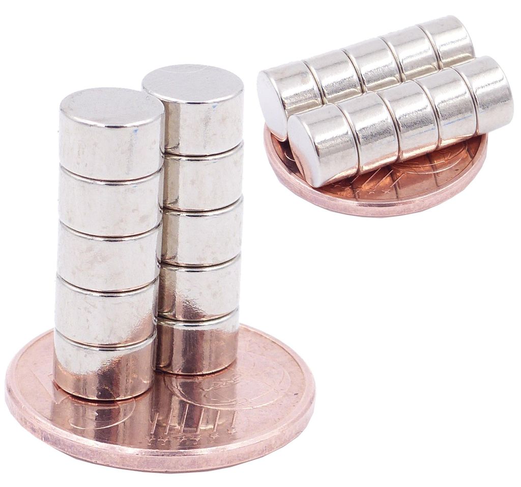 Brudazon | 25 Scheibenmagnete 7x4 mm | N52 Klasse Neodym Magnete | Modellbau