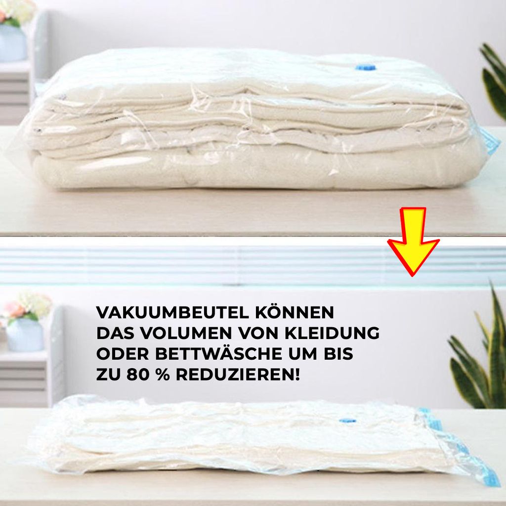 Vakuum-Aufbewahrungsbeutel 60x80 Cm, Luftdicht - Platzsparend Für Kleidung, Bettdecken, Kompressionsbeutel