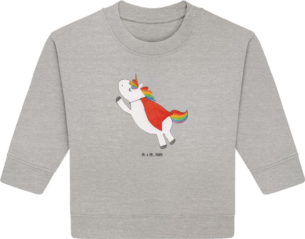 Mr. & Mrs. Panda Organic Baby Pullover Einhorn Geburtstag 12. - 18. Monat - Heather Grey - Geschenk, Superheld, Freundin, Geburtstagsgeschenk, Unic...