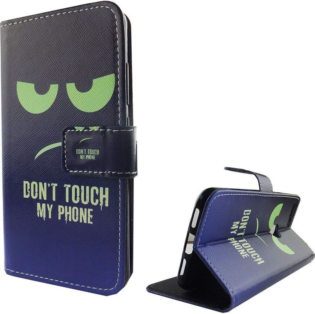 Handyhülle Tasche für Handy Google Pixel XL Dont Touch My Phone Blau / Grün