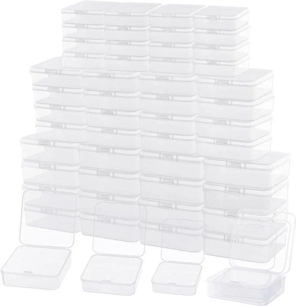 54 Mini Boîtes Transparentes Haute Visibilité - Rangement Empilable