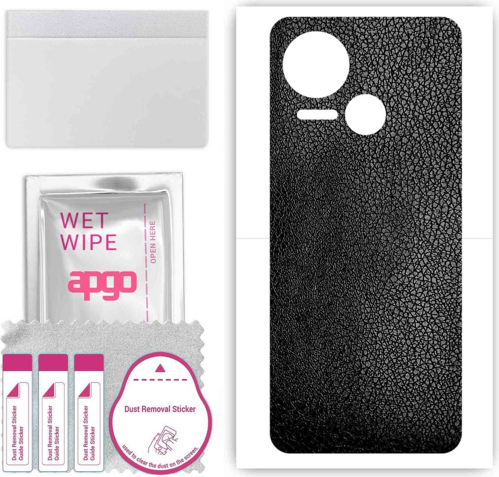apgo Rückseite Schutzfolie, Skin, kompatibel mit Tecno Spark 10 5G, Hinten Displayschutzfolie aus Vinylfolie, kratzfest, einfache Montage - Schwar...