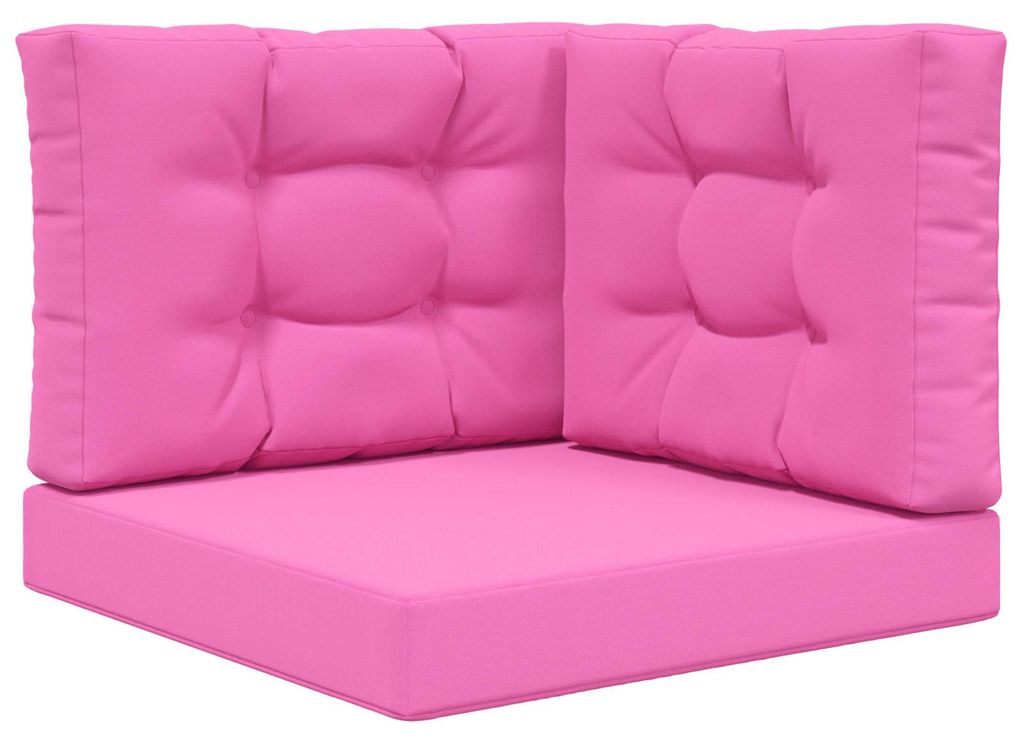 (Robust Möbel)Sofakissen für draußen modern - robust und langlebig - 3 pcs Rosa Polyester - Gartenmöbelauflagen NEU256610