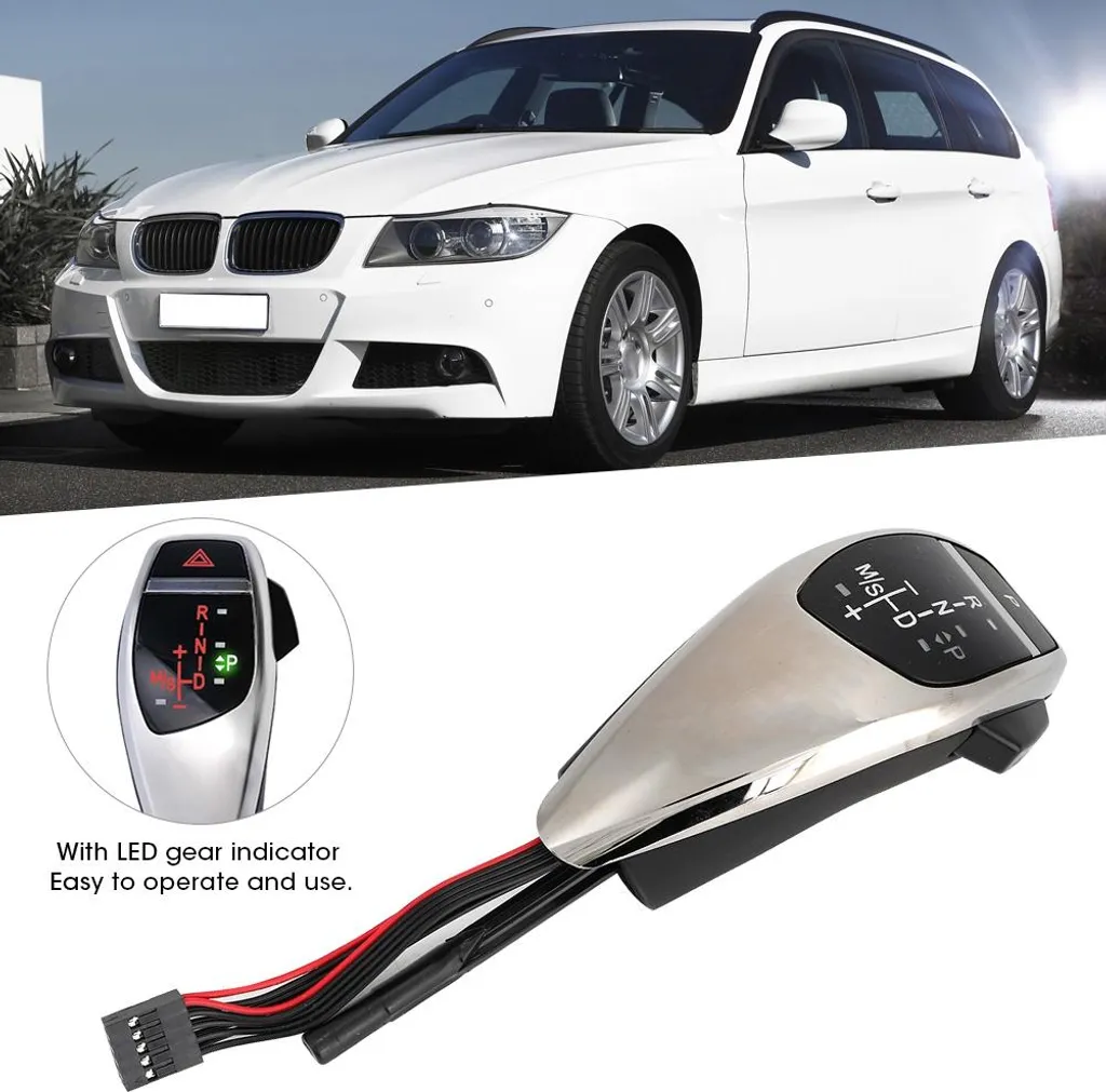 Pommeau de levier de vitesses LED RHD auto pour BMW E90 E91 E92 Noir