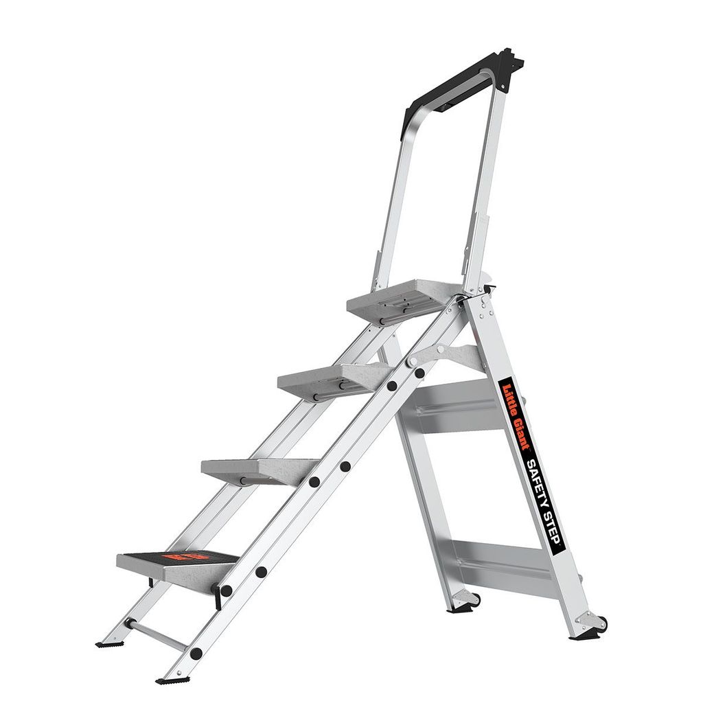 Little Giant Leitern, Sicherheitsschritt, 4-stufig, Modell 10410BAEN 150 kg, Aluminium Tritthocker mit Handlauf...