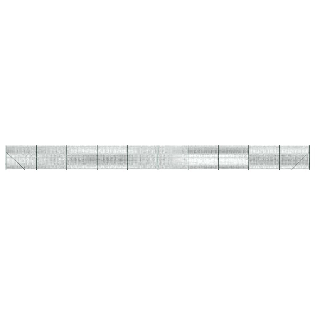 Maschendrahtzaun mit Bodenflansch Grün 1,6x25 m