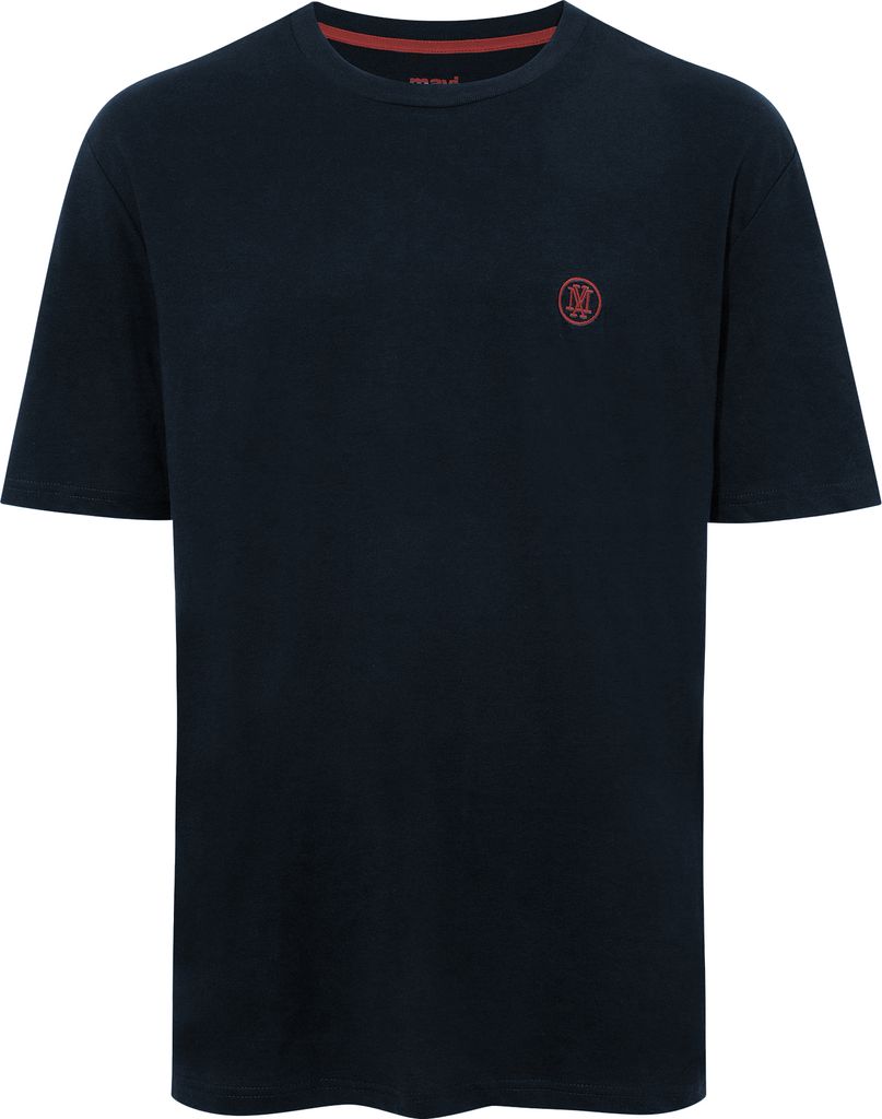 mavi Rundhals-T-Shirt mit markantem Brustlogo Größe: XL