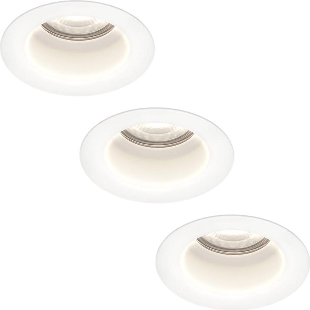 hoftronic LED Einbaustrahler 3,8W 270 Lumen 6000K Weiß IP65 3er Set