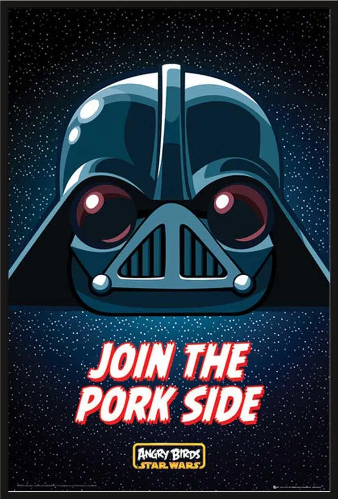 Affiche Angry Birds Star Wars Join the Pork Side avec Cadre Maxi Shinsuke