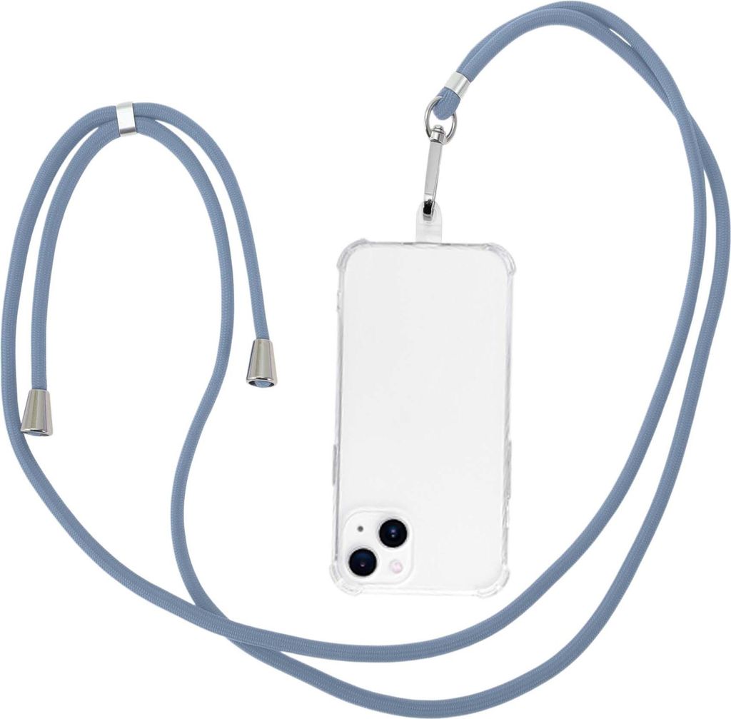 Universelle Handy-Kette, Verstellbarer Handy-Gurt Mit Universal-Patch, Handy-Kette Für Standard-Smartphone-Hüllen, Grau Blau