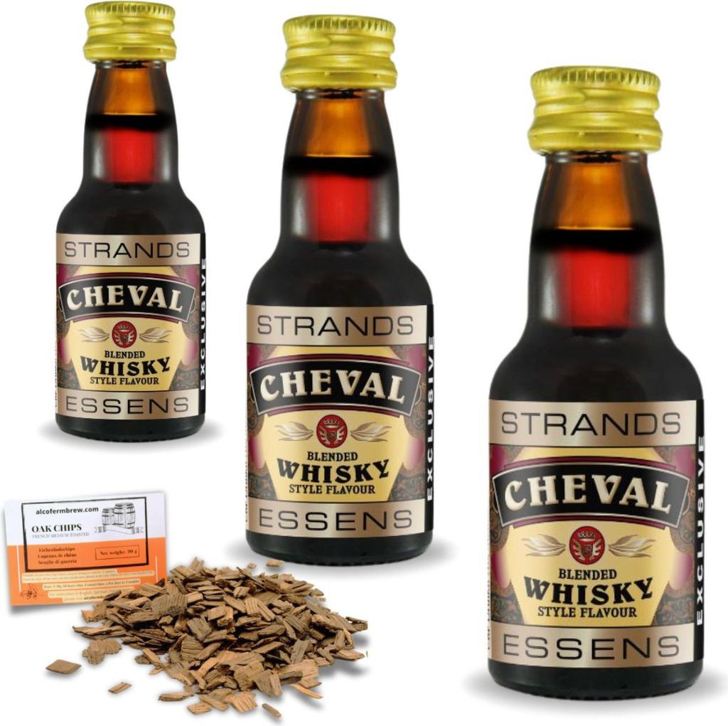 3 x Cheval Whisky Essenz 25ml Wodka-Essenz – Wodka-Aroma, Aromaessenz, Wodka-Extrakt