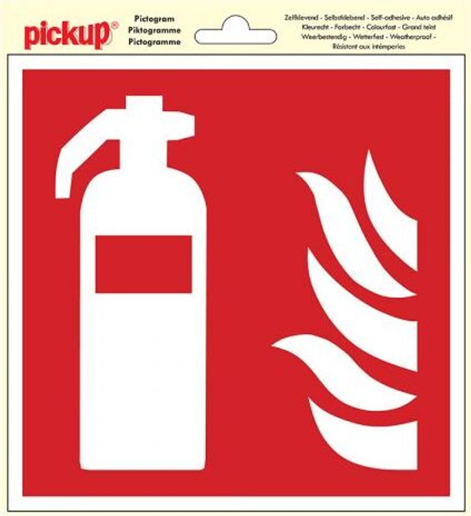 Aufkleber für Feuerlöscher – 200 x 200 mm.