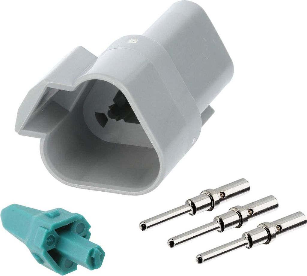 Amphenol AS-3SM 104 SET-Kabelstecker AT-Serie Stift, 3-polig, Crimpanschluss Isolationsdurchmesser 2,24mm - 3,68mm,