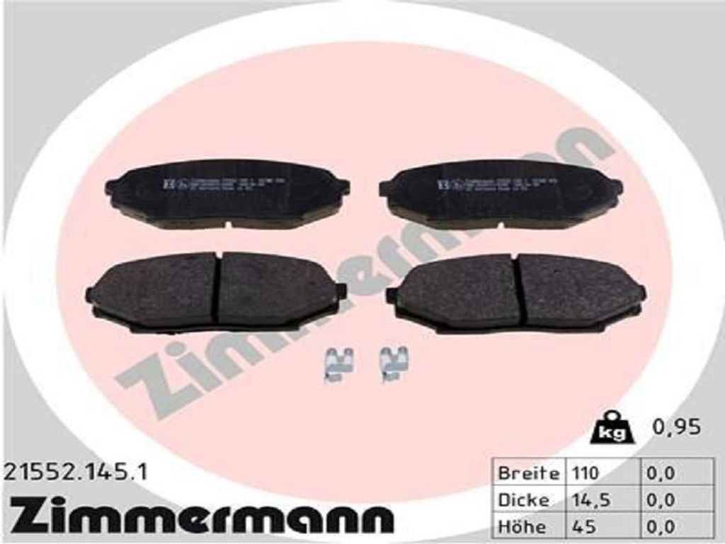 ZIMMERMANN Bremsbeläge Satz Vorne Bremsklötze für MAZDA MX-5 I (NA) 21552.145.1