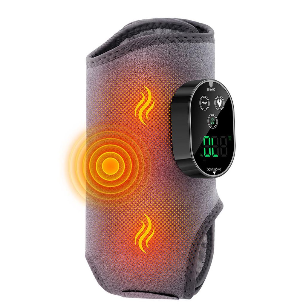 Fußmassagegerät 3-in-1 – Kabelloses tragbares Massagegerät mit Heizung & Vibration, beheizte Knöchelbandage, 3 Modi