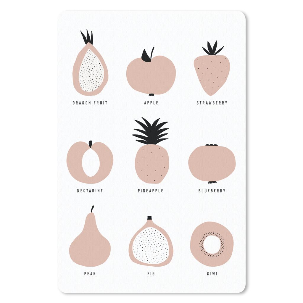 MuchoWow Mauspad Mousepad Obst - Pastell - Design 40x60 cm - Mousepads - Maus Mat - Pad - Mausunterlage - Schreibtisch Accesoire