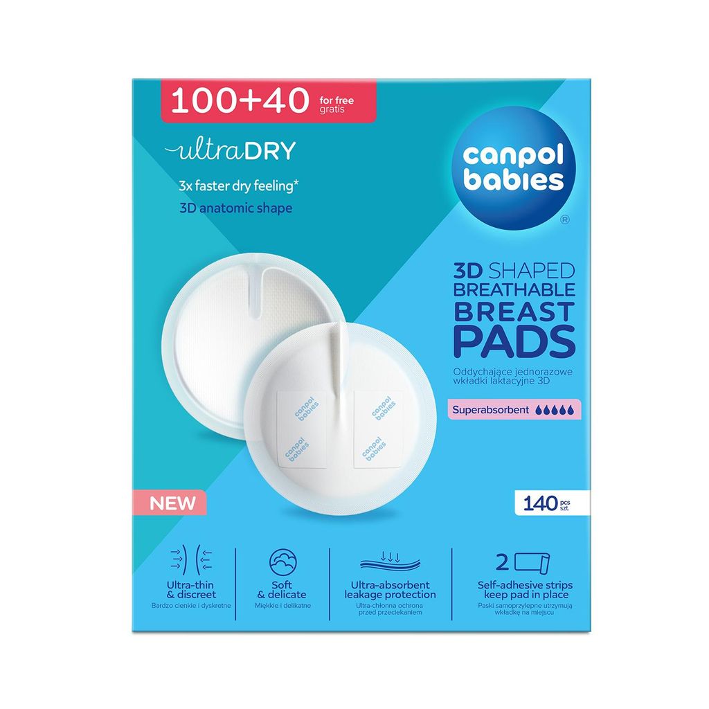 Canpol babies Atmungsaktive Ultra-Saugfähige Stilleinlagen 3D 140 St. 1/654