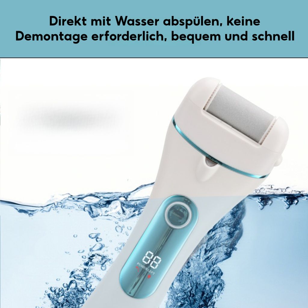 Elektrischer Hornhautentferner Für Füße – Wiederaufladbar, Mit 2 Geschwindigkeiten & Automatischem Auffangbehälter