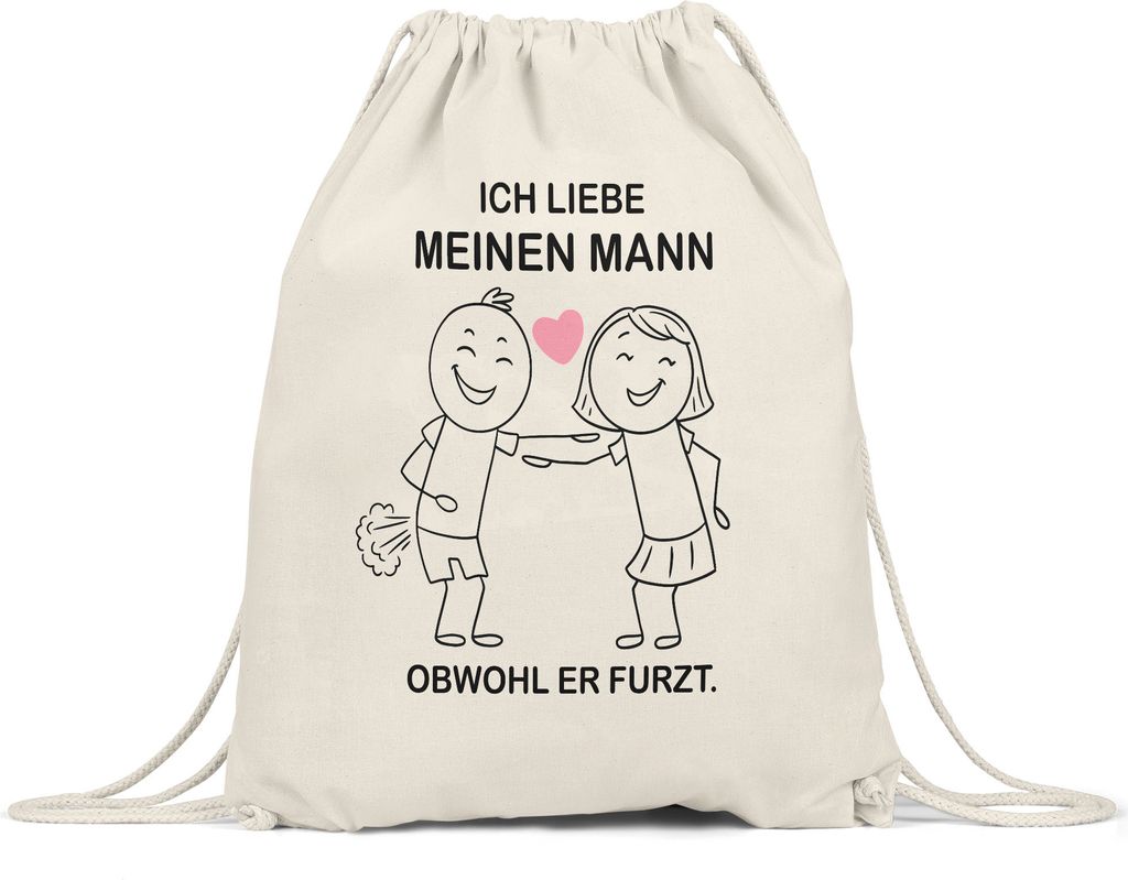 Ich Liebe Meinen Mann Obwohl Er Furzt Turnbeutel Gymsack Herz Liebesbeweis Herzensmenschen Paar Liebe Lieblingsmensch Furz