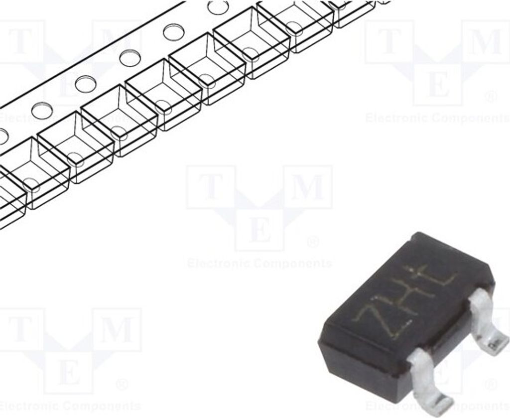 10x Transistor: PNP 0,5A bipolar SOT323 BRT R1: 1kΩ 50V R2: 1kΩ PDTB113ZUX PNP SMD