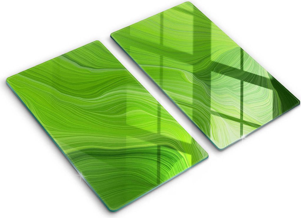Glasschneideplatte - Herdabdeckplatte - 2x30x52 cm -Schneidebrett - Spritzschutz -Abstrakte Textur