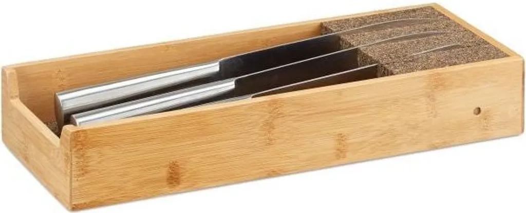 Portacoltelli in Bambù Naturale: Ceppo Universale per Cucina Ordinata