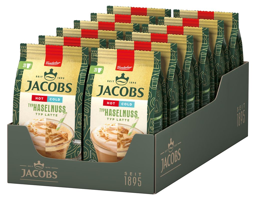 Jacobs Hot and Cold Typ Haselnuss Latte, Instantkaffee, Produktbild 