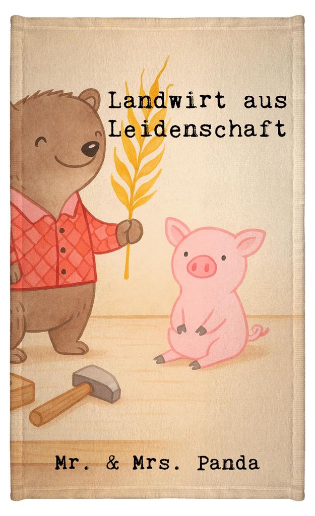 Mr. & Mrs. Panda Handtuch Landwirt Leidenschaft Design - Weiß - Geschenk, Kleines, gäste wc, Gästetuch, Spruch, Bauernhof, Frotteehandtuch, Lust...