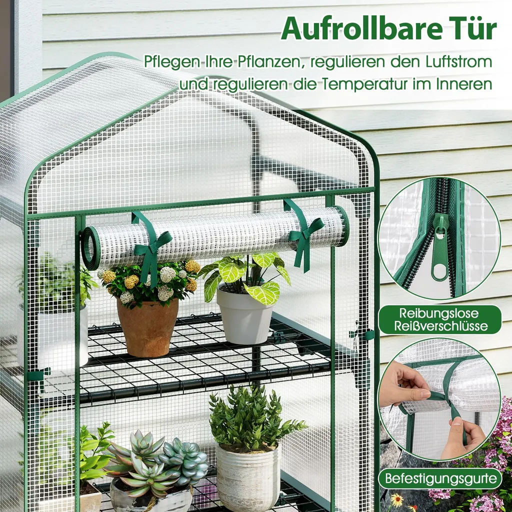Offerta Serra COSTWAY 5 Ripiani - Mini Serra Verticale Bianca Orto - 5