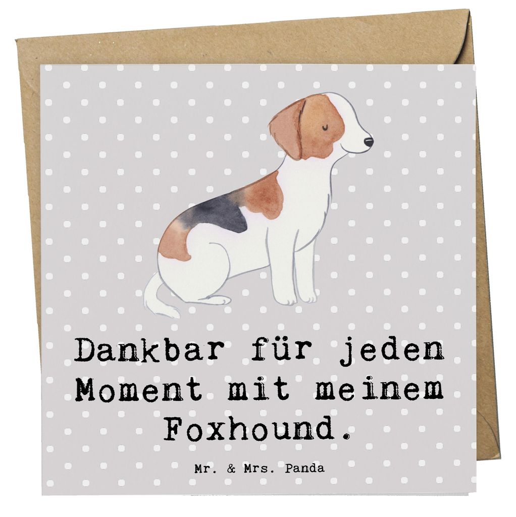 Mr. & Mrs. Panda Grußkarte Foxhound Moment - Grau Pastell - Geschenk, Glückwunschkarte, anlasskarte, faltkarte, Laufhund, Jagdhund, doppelkarte, ...
