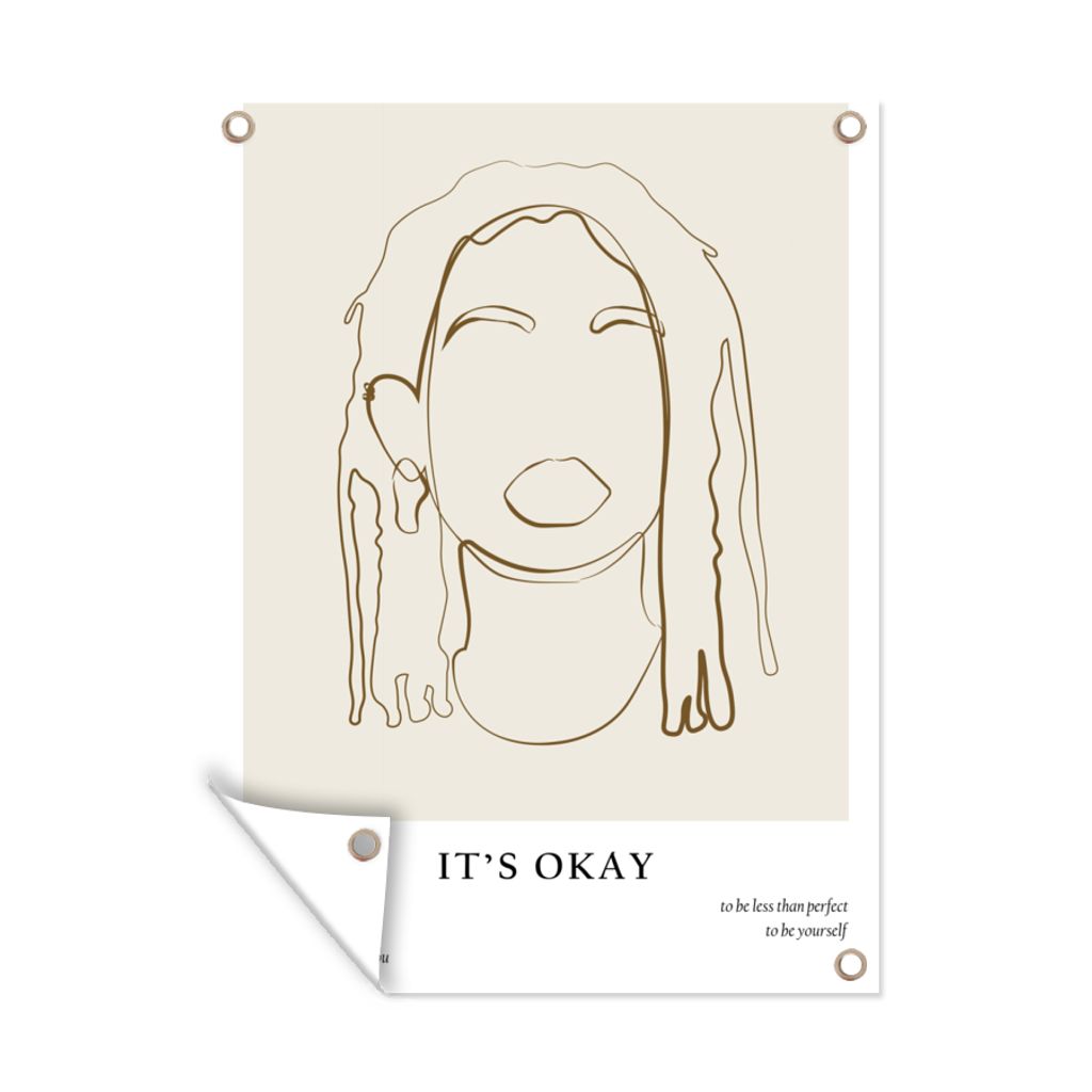 MuchoWow 30x40 cm Outdoor-Poster Gartendeko Sichtschutz Garten Poster für den Garten Frauen - Text - Strichzeichnungen - Zitate