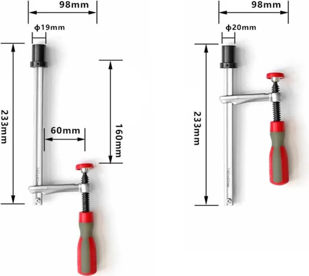 Serre-joint à vis pour fixation sur table MFT - 2 pièces 20mm métal - 4