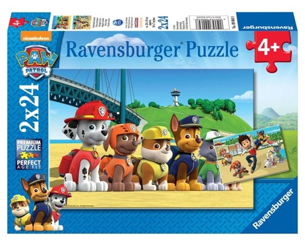 2 x 24 Teile Ravensburger Kinder Puzzle Paw Patrol Heldenhafte Hunde 09064