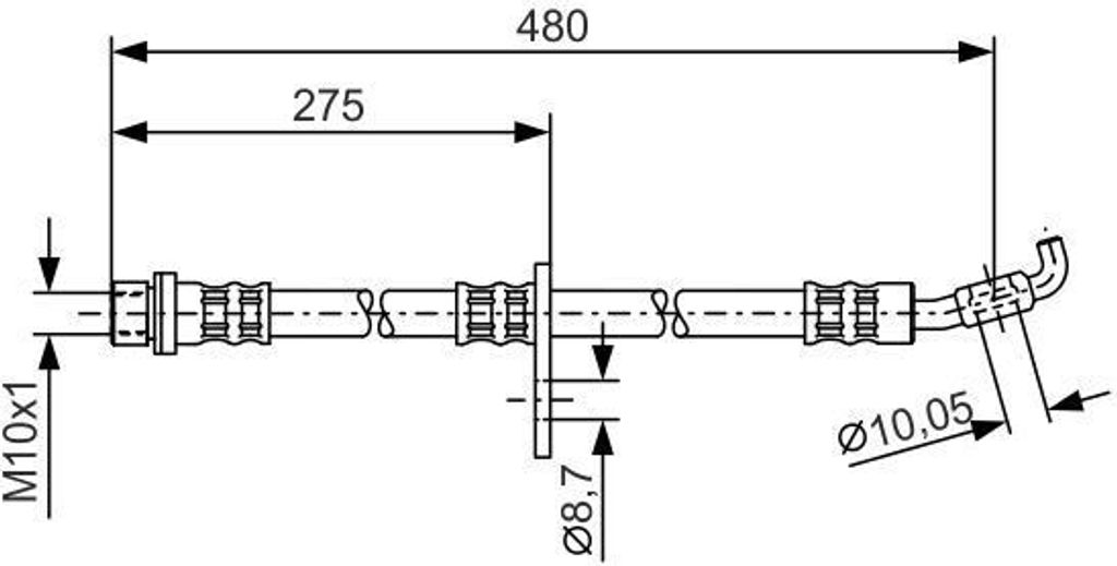 BOSCH 1 987 476 757 - OE 90947 02781 Bremsschlauch für RAV 4 I (A1)