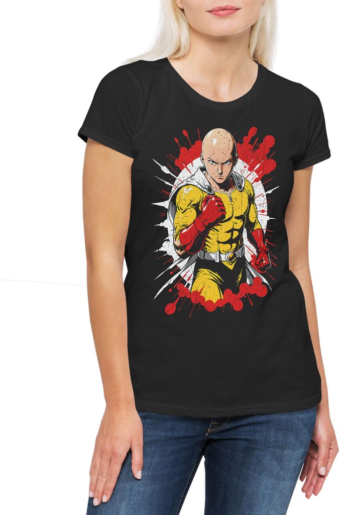 Urban Backwoods Anime Punch, Damen T-Shirt, Farbe: Schwarz, Größe: L