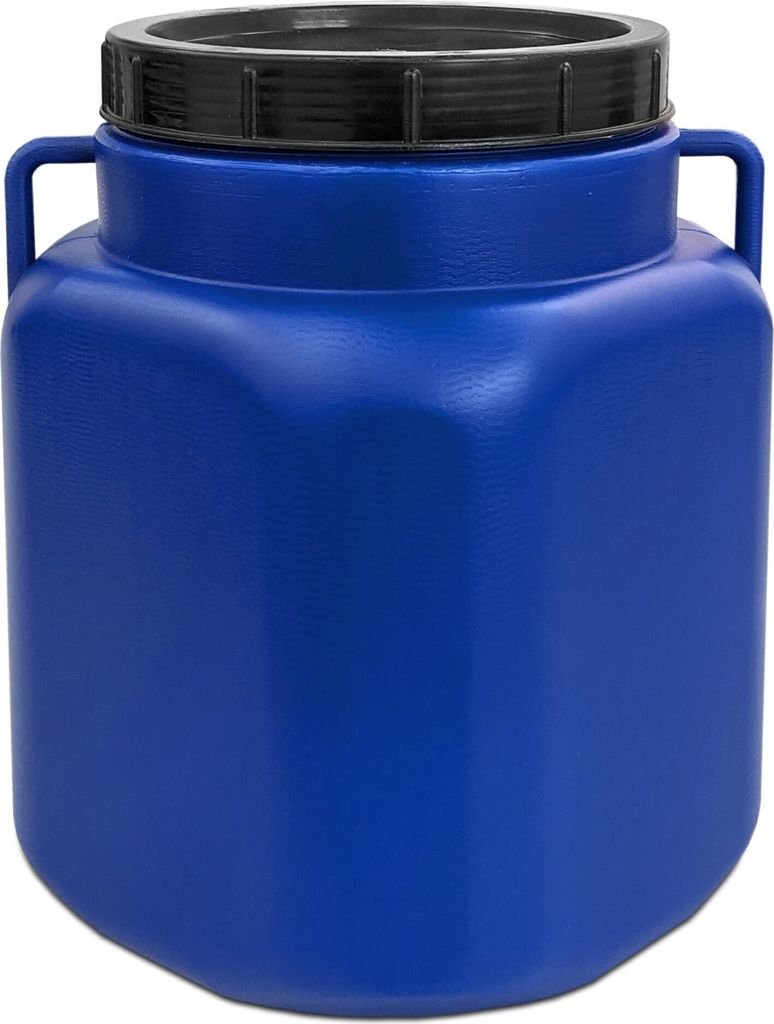 30 Liter Weithalsfass Blau – Aus Robustem PE, Lebensmittelecht, Stapelbar Mit Deckel & Spannring