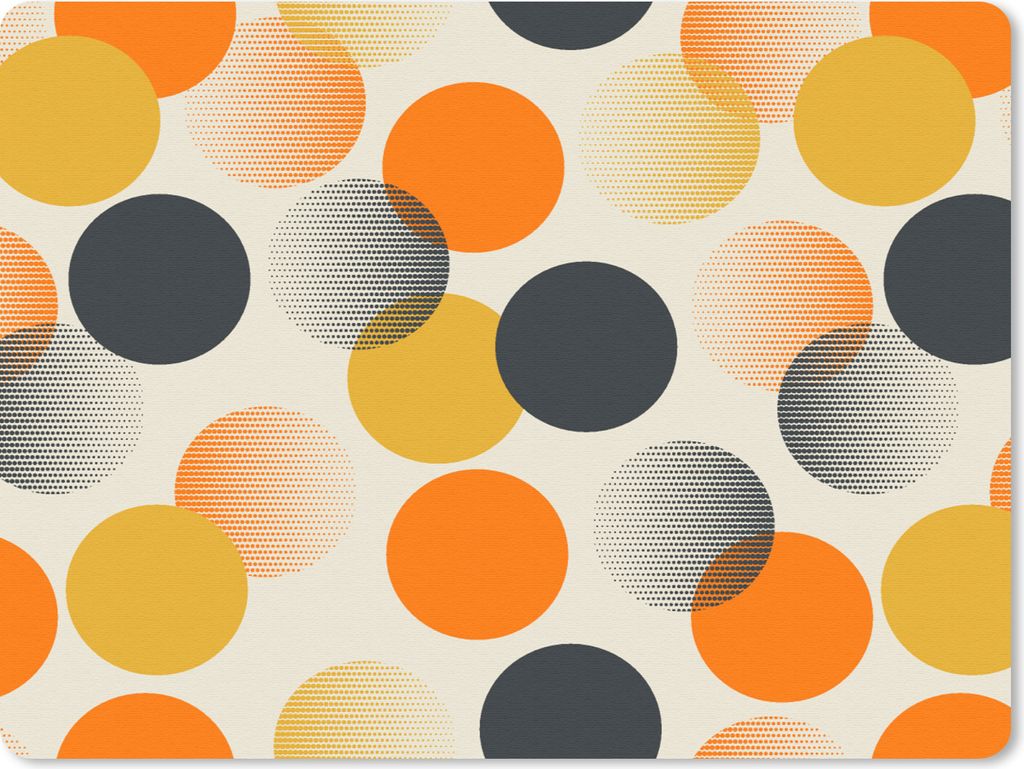 MuchoWow Mauspad Mousepad Tupfen - Design - Retro - Orange 23x19 cm - Mousepads - Maus Mat - Pad - Mausunterlage - Schreibtischunterlage - Mauspad