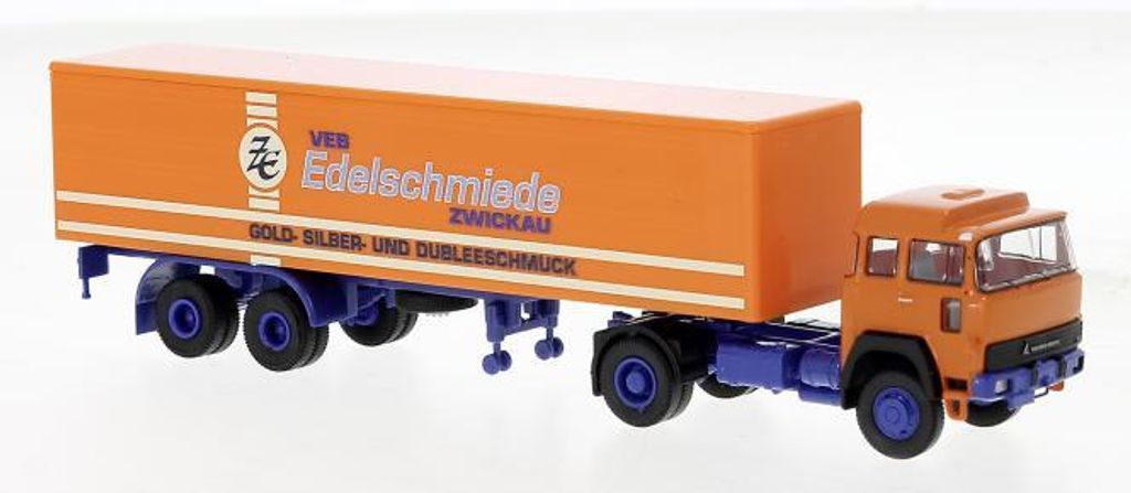 Brekina LKW Magirus 310D Koffersattelzug der Edelschmiede der Deutrans 83259