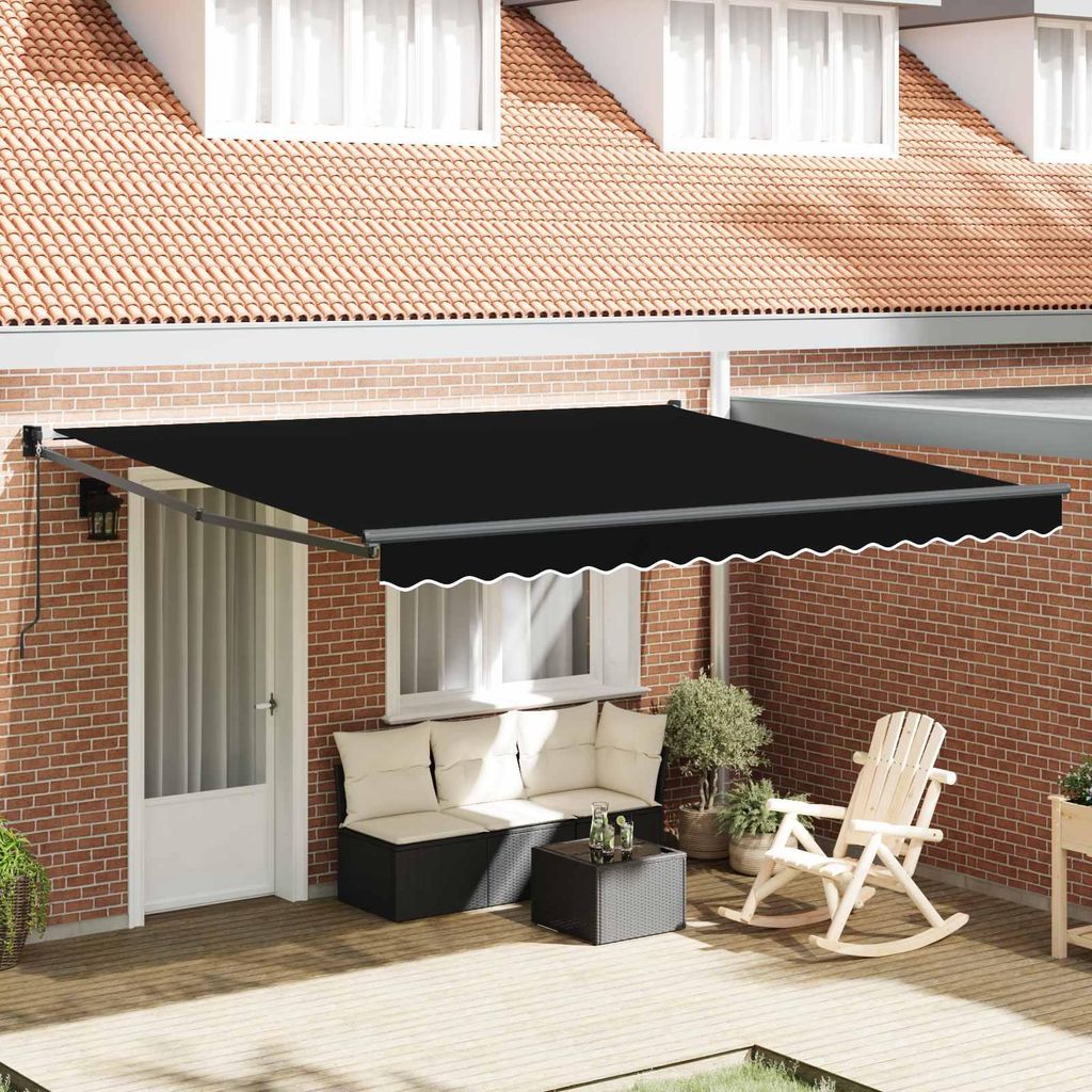 vidaXL Ausziehbare Markise Schwarz 400 x 300 cm