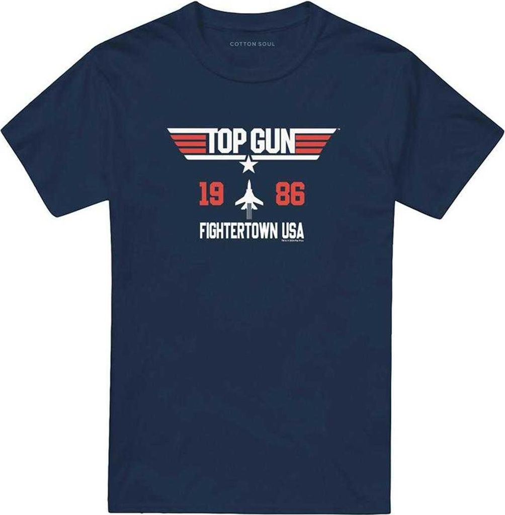Top Gun - "Fightertown 1986" T-Shirt für Herren/Damen Uni TV28404 (4XL) (Marine)