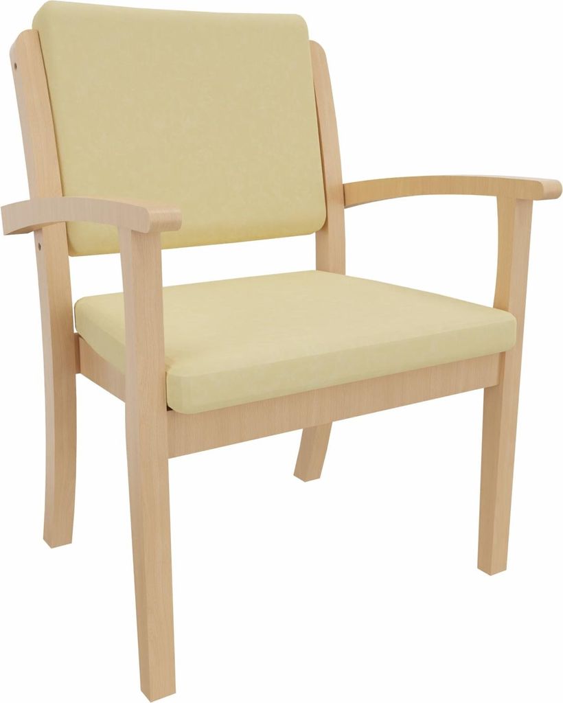 Schwerlaststuhl Alexander XXL – Stuhl mit Armlehnen für Schwergewichtige bis 250 kg – 52cm Sitzhöhe.Stoffbezug:Clean-Stoff Como Creme,Bodengl...