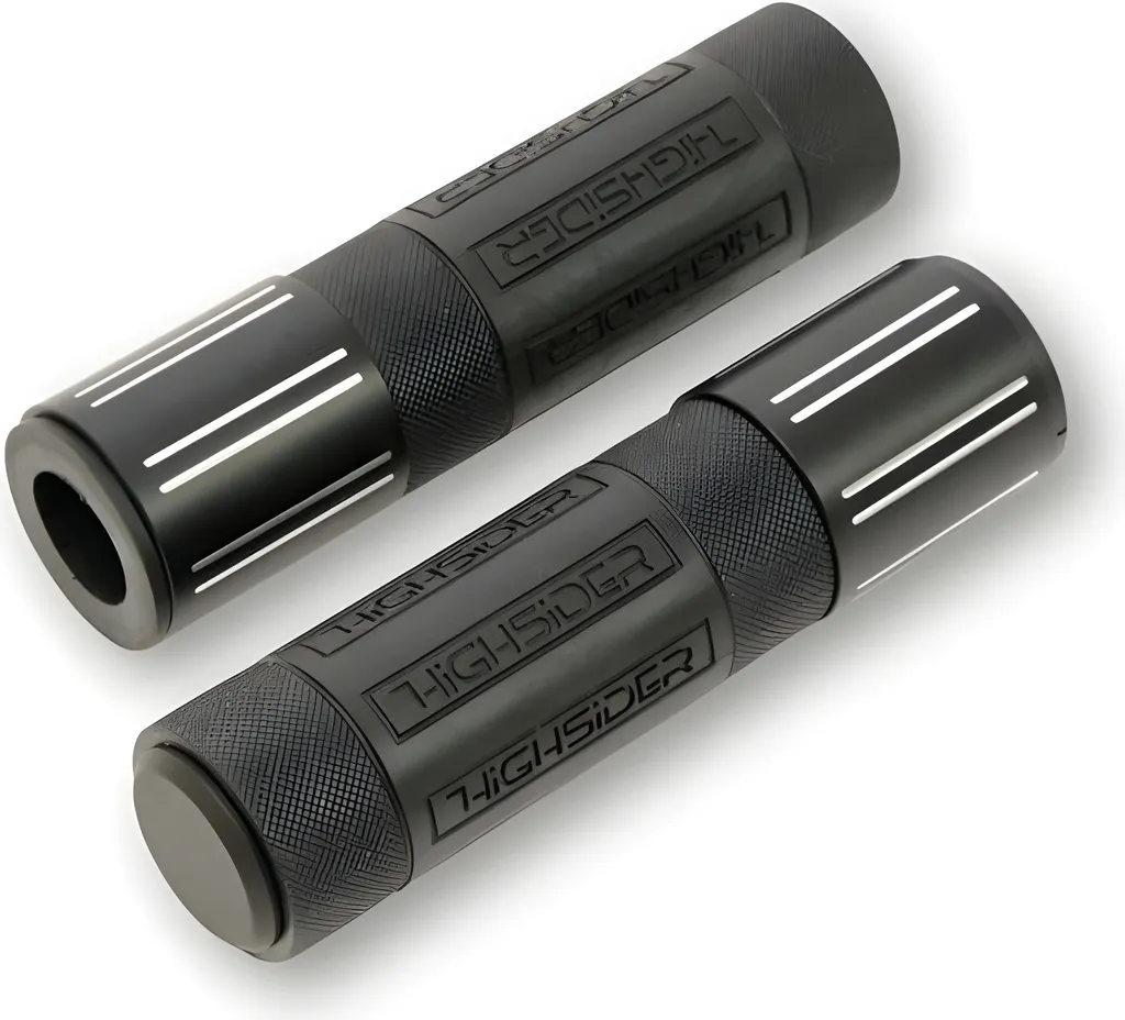 HIGHSIDER Conero Poignées moto noir brillant avec chanfreins polis 22,2mm