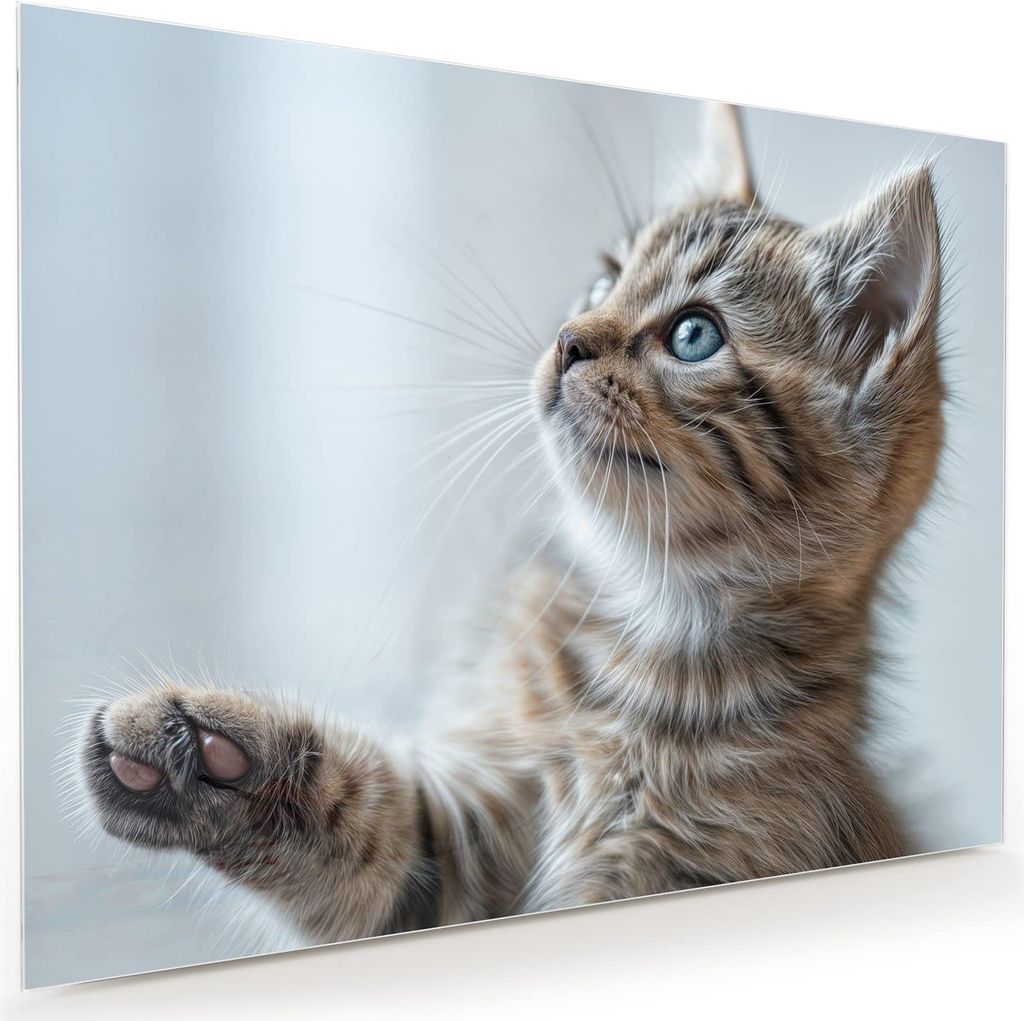 Glasbild 120x90cm in XXL für Wohnzimmer, Schlafzimmer Motiv Kätzchen22