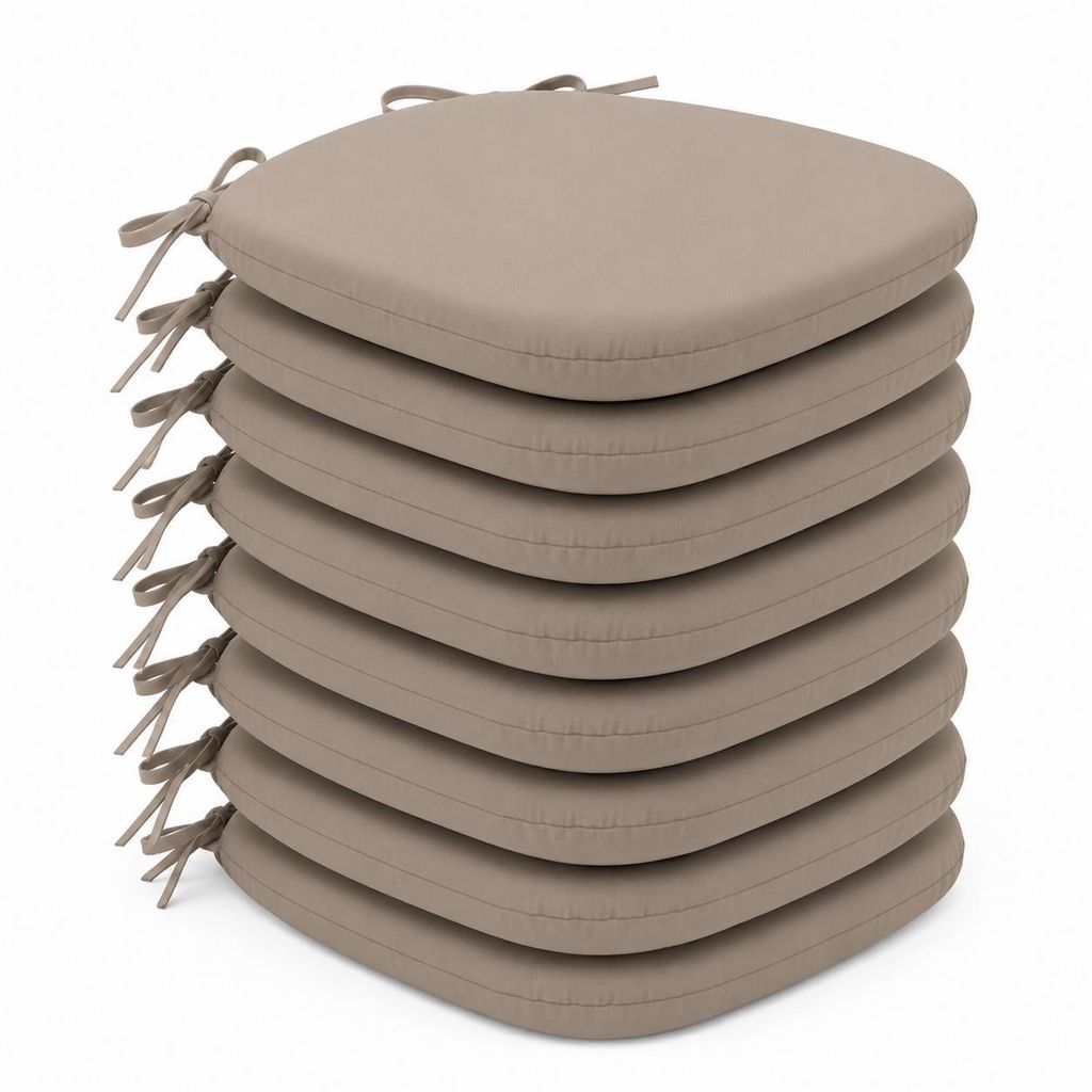 Sitzkissen-Set, Komfort, 36x37 cm, 8-teilig, Jersey, beige Produktbild 