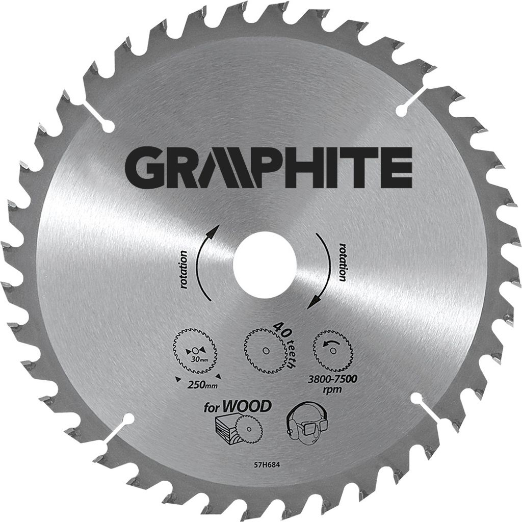 GRAPHITE Widia-Sägescheibe 160 x 30 mm, 18 Zähne, Scheibenstärke 2 mm, Zahnstärke 2,8 mm, Reduktionsstücke: 30 x 16 mm, 30 x 20 mm, 30 x 25,4 mm