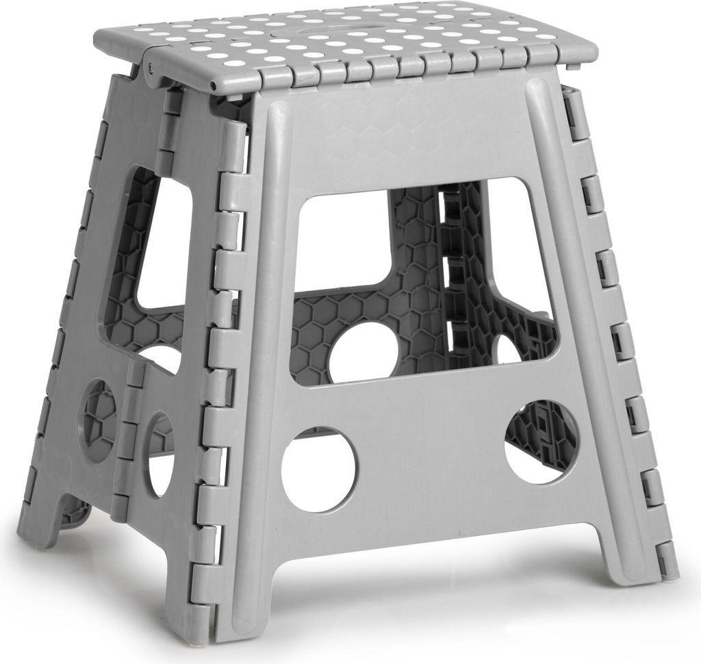 Klappbarer Tritthocker Kunststoff grau 38,5 x 31,5 x 39 cm Produktbild 