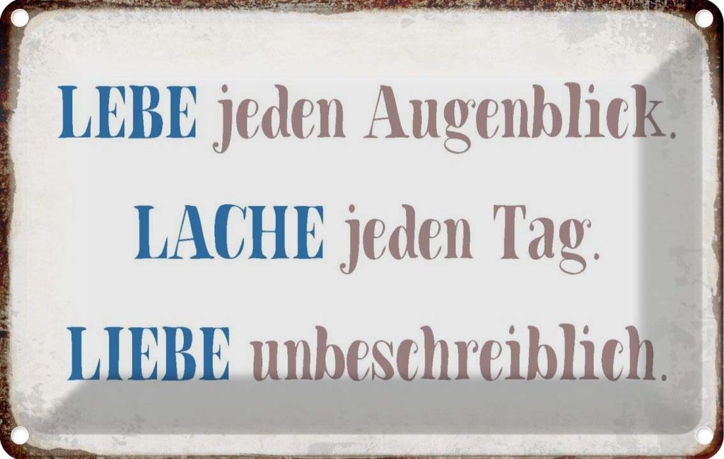 vianmo Blechschild 20x30 cm liebe lache jeden Tag Geschenk Familie Freunde