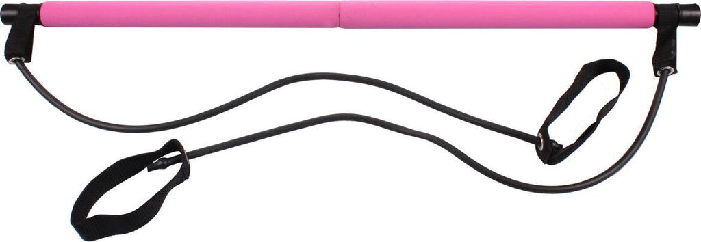 Pilates Sticks posilovací tyč s gumou růžová Obrázok produktu 
