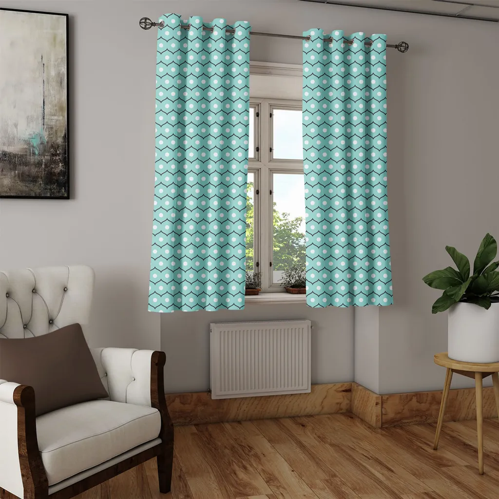 Rideau géométrique à rayures ondulées 280x175 cm style Old Fashioned